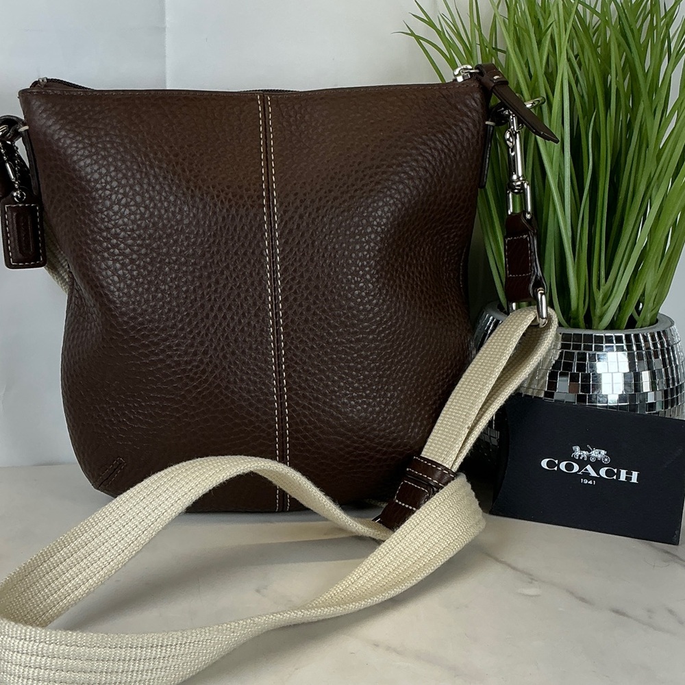 Coach Vintage Dark Chocolate‎ Brown Leather Shoulder Crossbody Bag - Picture 8 of 11